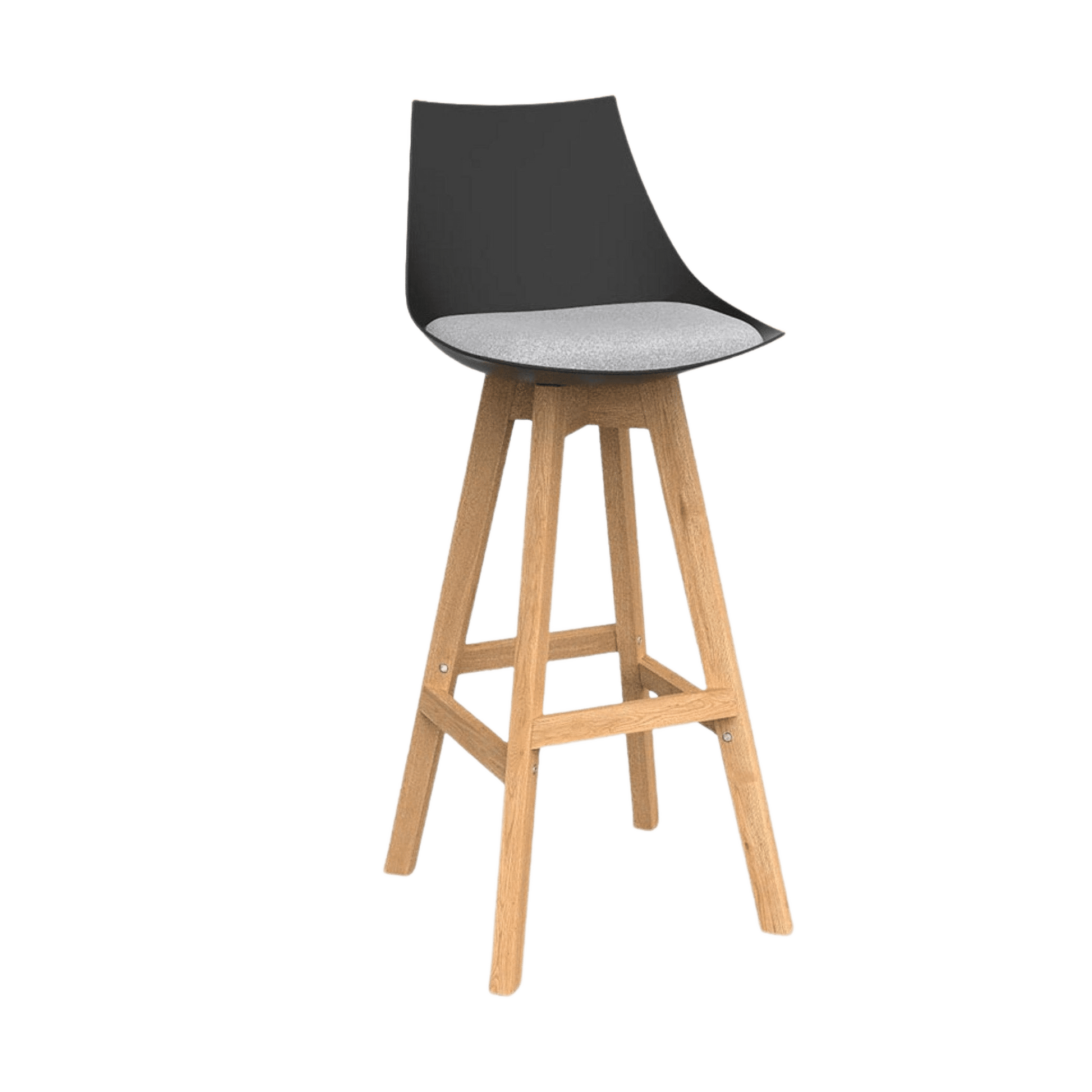 Luna Black Barstool with Oak Base Sunset Orange - Office Furniture Company