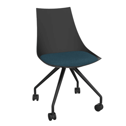 Luna Black Chair with Castor Base - Office Furniture Company 