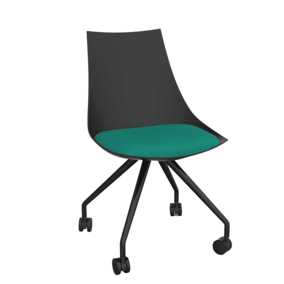 Luna Black Chair with Castor Base - Office Furniture Company 