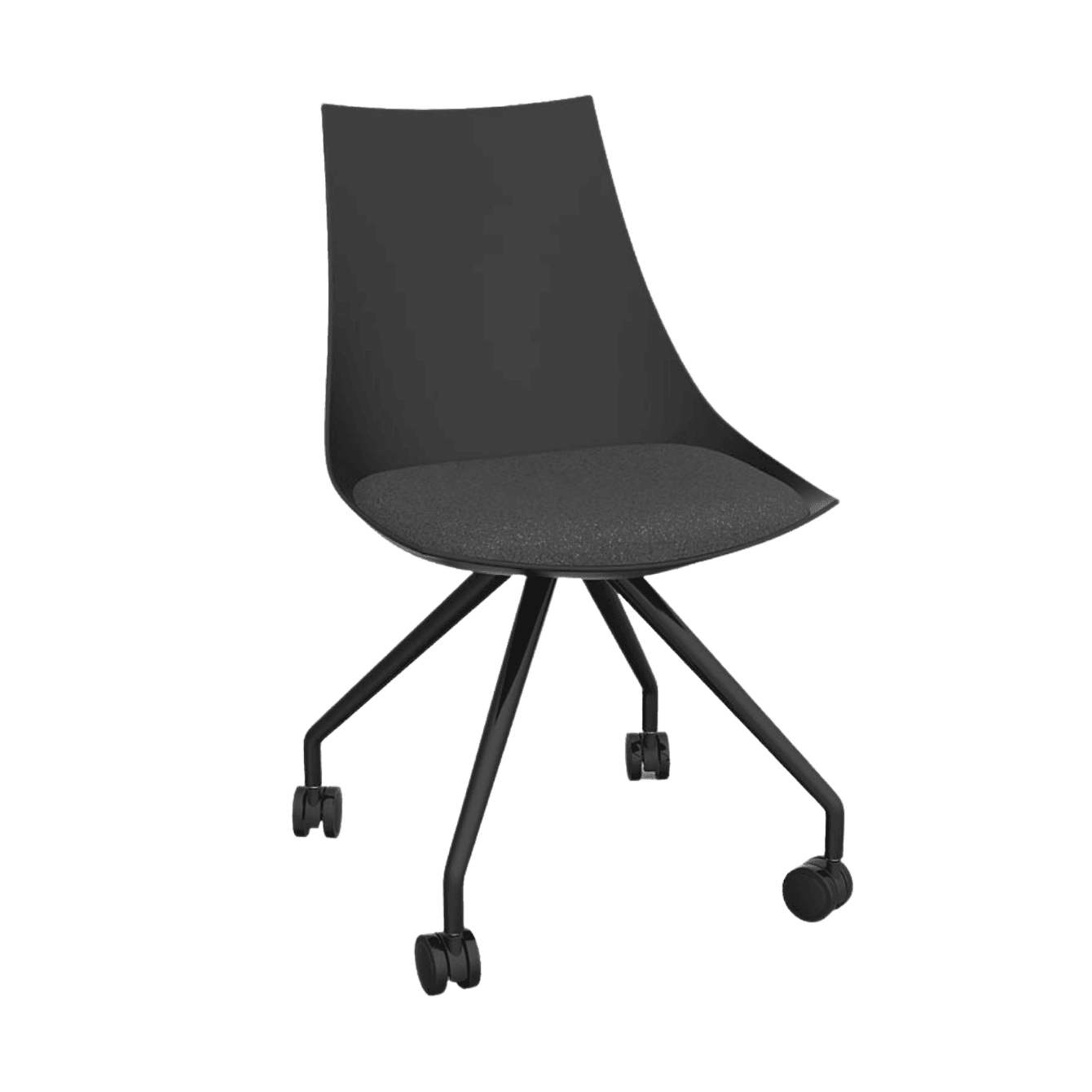 Luna Black Chair with Castor Base Charcoal Grey - Office Furniture Company