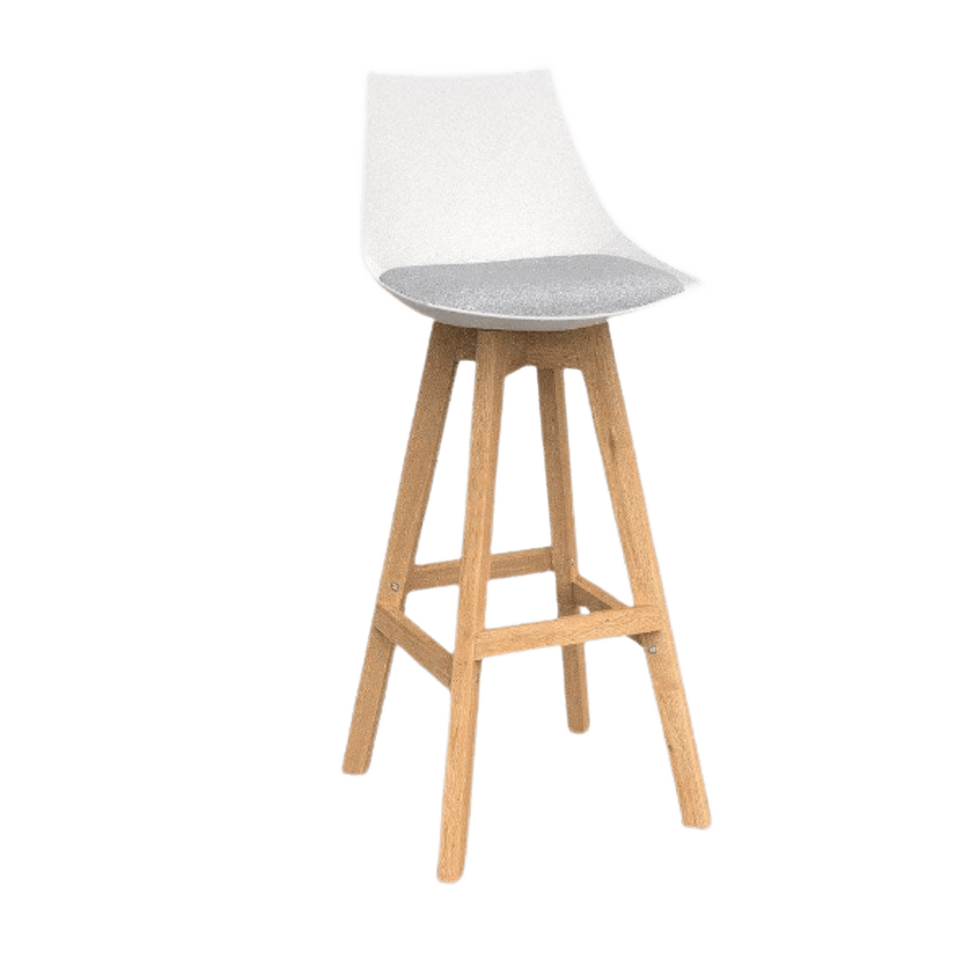 Luna White Barstool with Oak Base Ice Blue - Office Furniture Company
