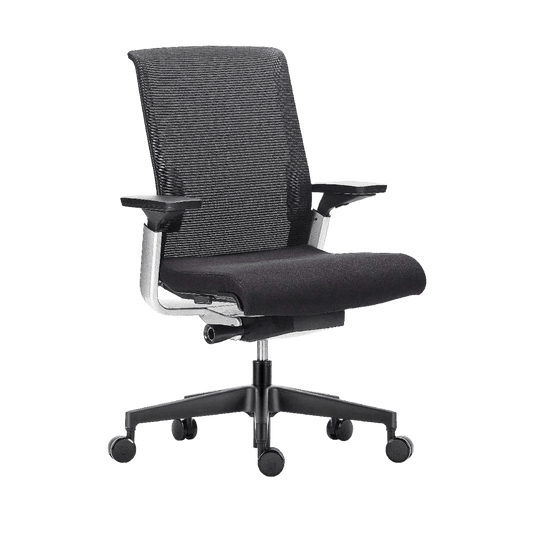 Match Mesh Chair Medium Back Folding Chair Black Mesh