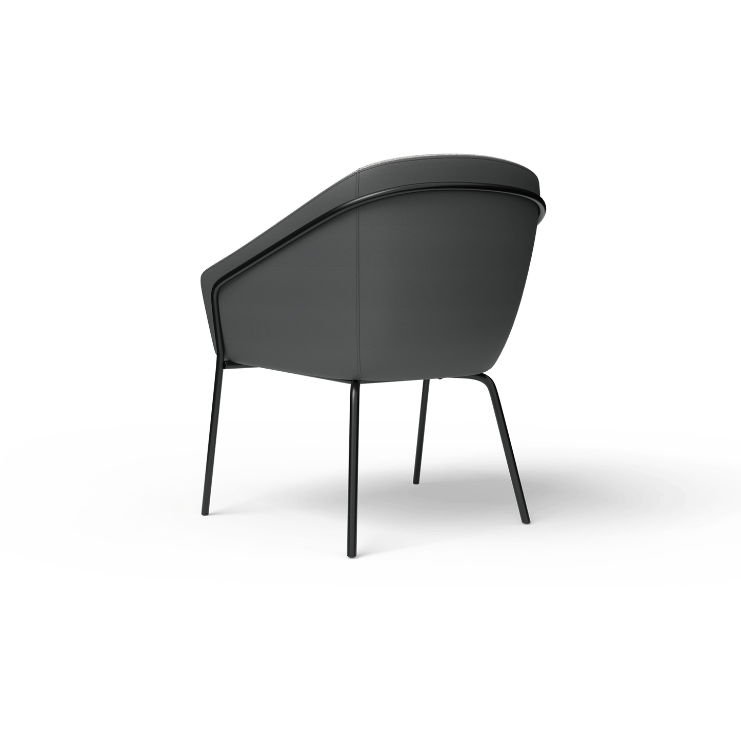 Mesa Black Metal Leg Tub Chair Grey (Charcoal PU/Sunday Greymist) - Office Furniture Company