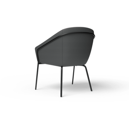 Mesa Black Metal Leg Tub Chair Grey (Charcoal PU/Sunday Greymist) - Office Furniture Company