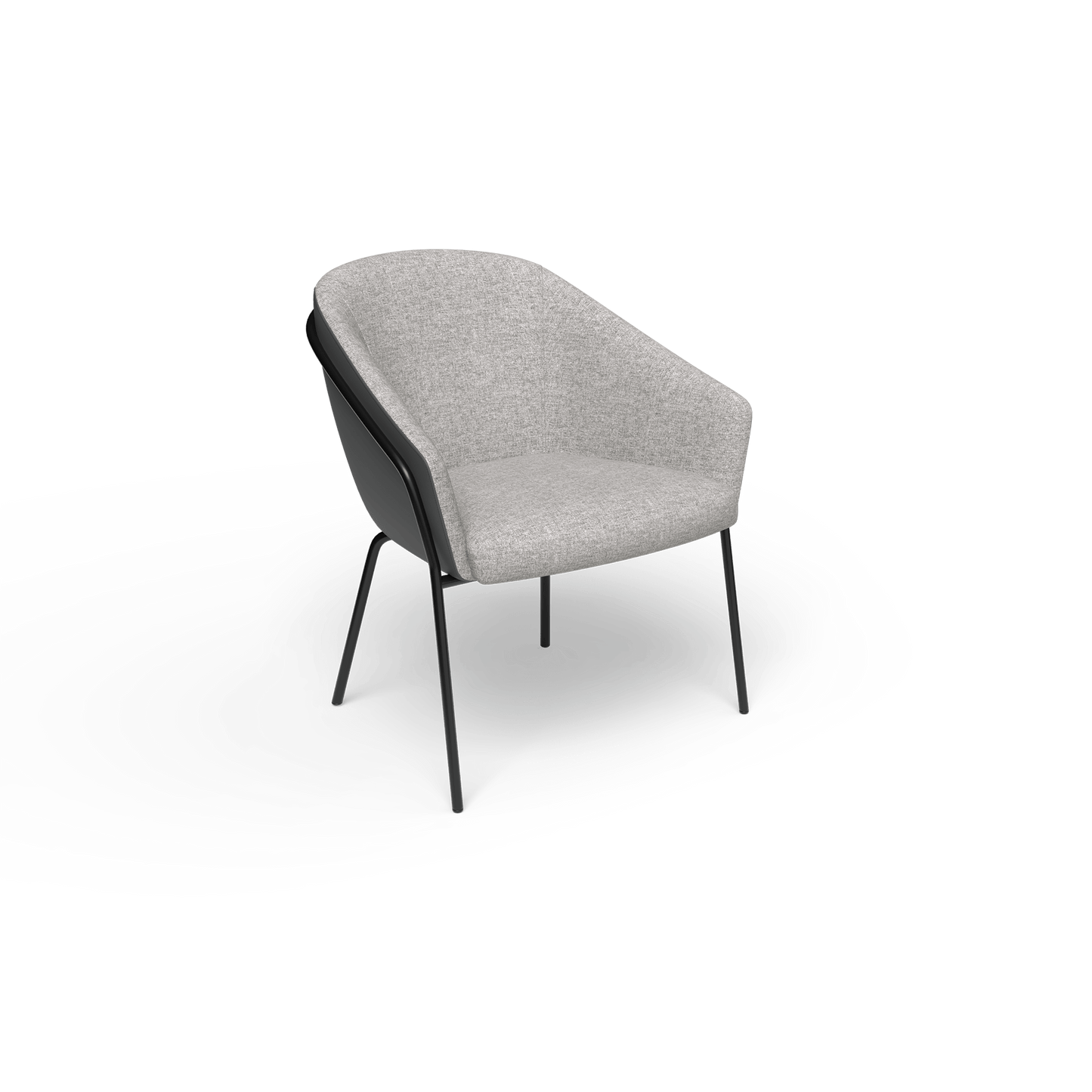 Mesa Black Metal Leg Tub Chair Grey (Charcoal PU/Sunday Greymist) - Office Furniture Company