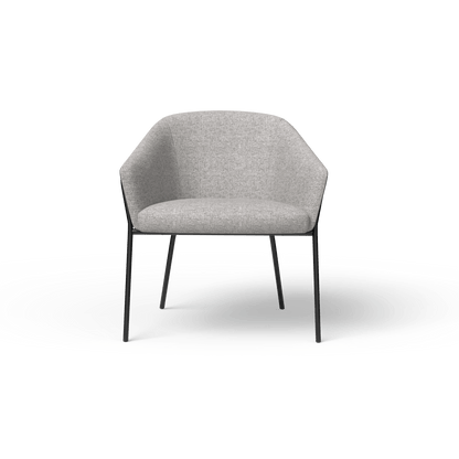 Mesa Black Metal Leg Tub Chair Grey (Charcoal PU/Sunday Greymist) - Office Furniture Company