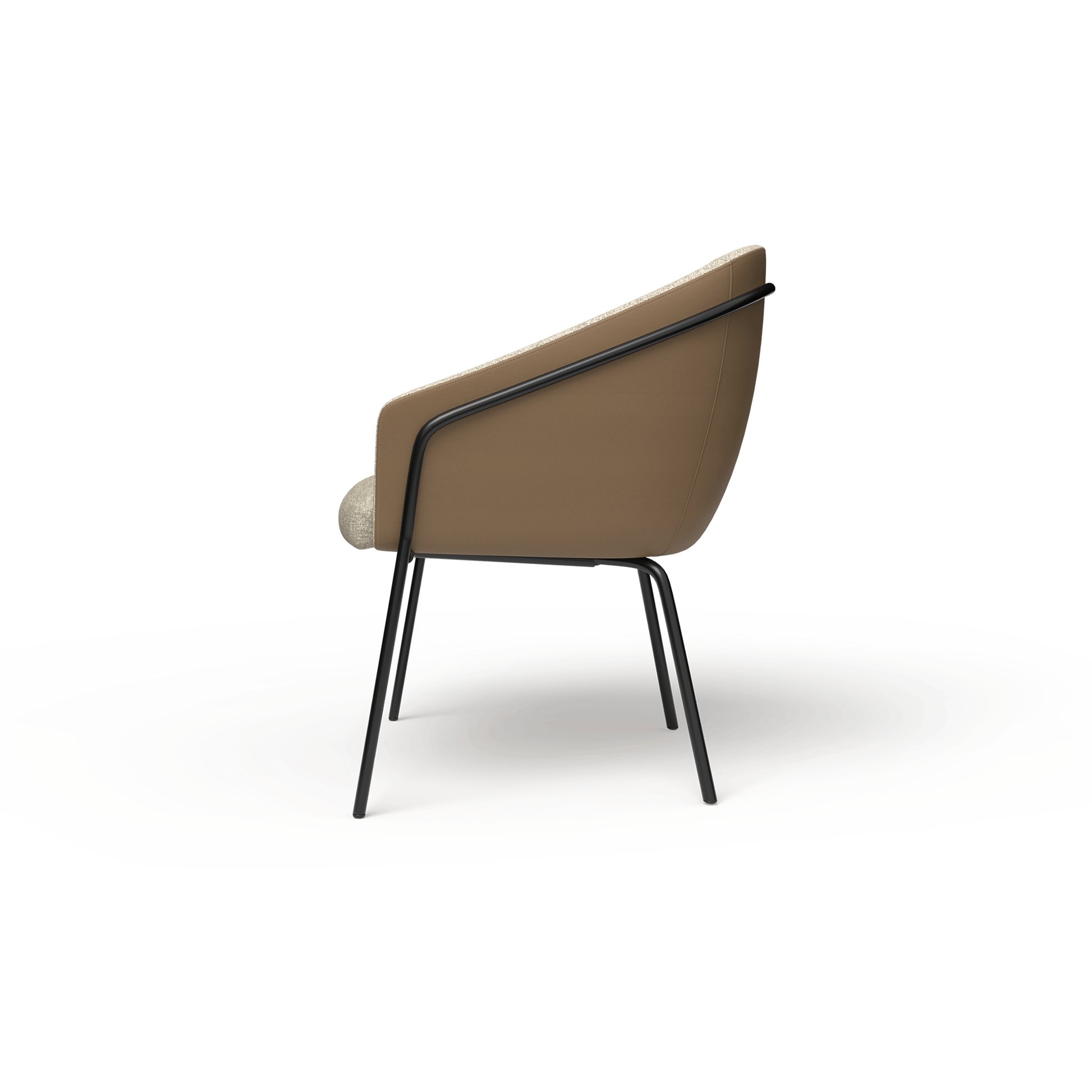 Mesa Black Metal Leg Tub Chair Grey (Charcoal PU/Sunday Greymist) - Office Furniture Company