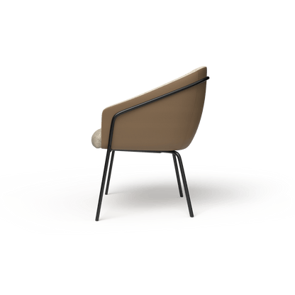Mesa Black Metal Leg Tub Chair Grey (Charcoal PU/Sunday Greymist) - Office Furniture Company