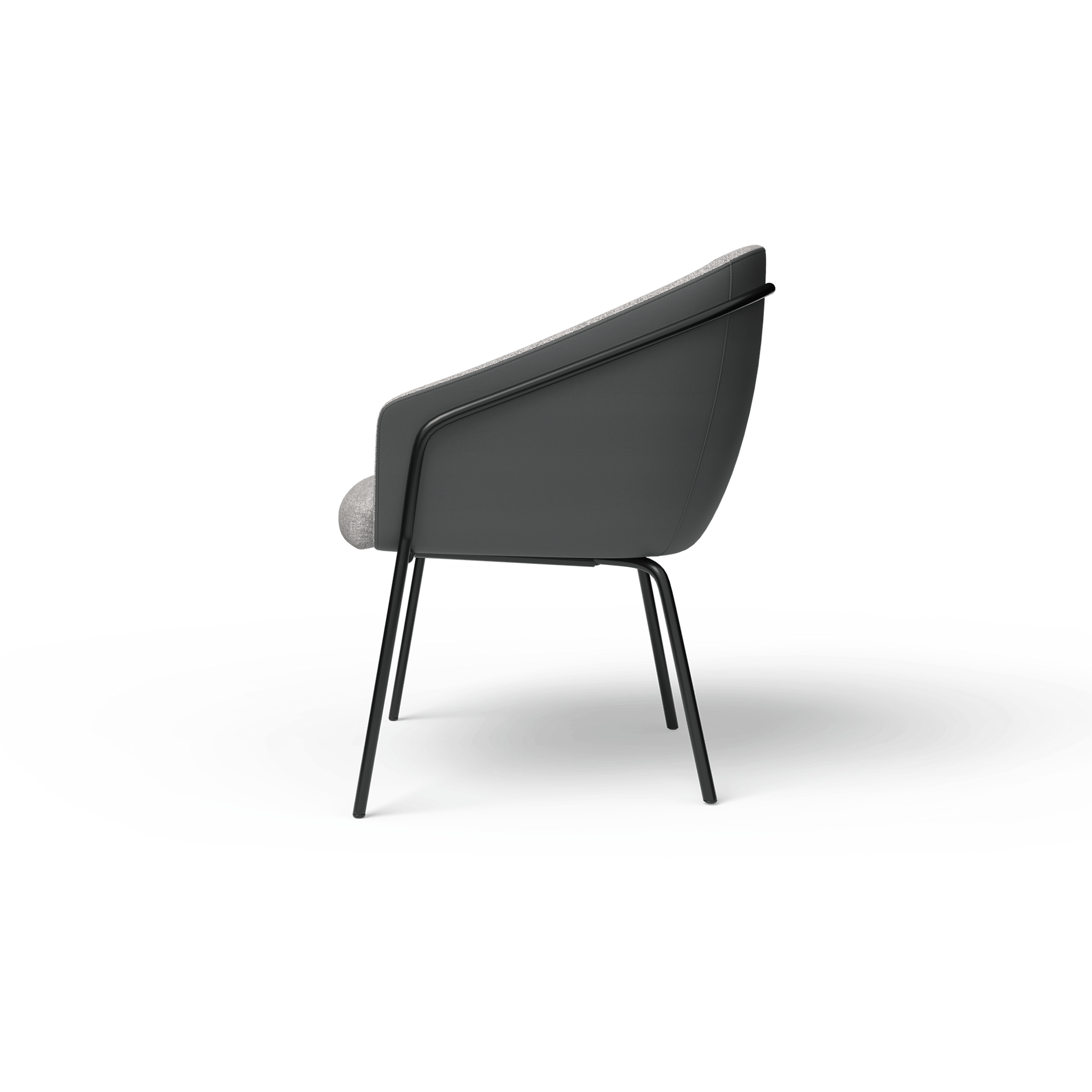 Mesa Black Metal Leg Tub Chair Grey (Charcoal PU/Sunday Greymist) - Office Furniture Company