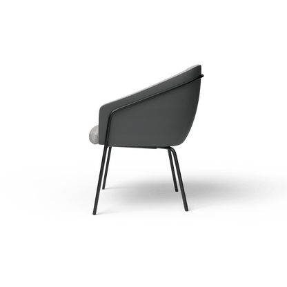 Mesa Black Metal Leg Tub Chair Grey (Charcoal PU/Sunday Greymist) - Office Furniture Company