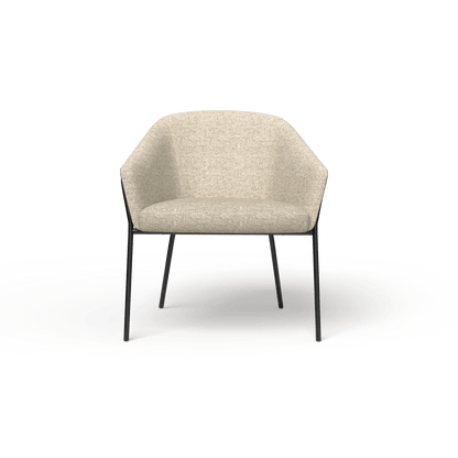 Mesa Black Metal Leg Tub Chair Grey (Charcoal PU/Sunday Greymist) - Office Furniture Company