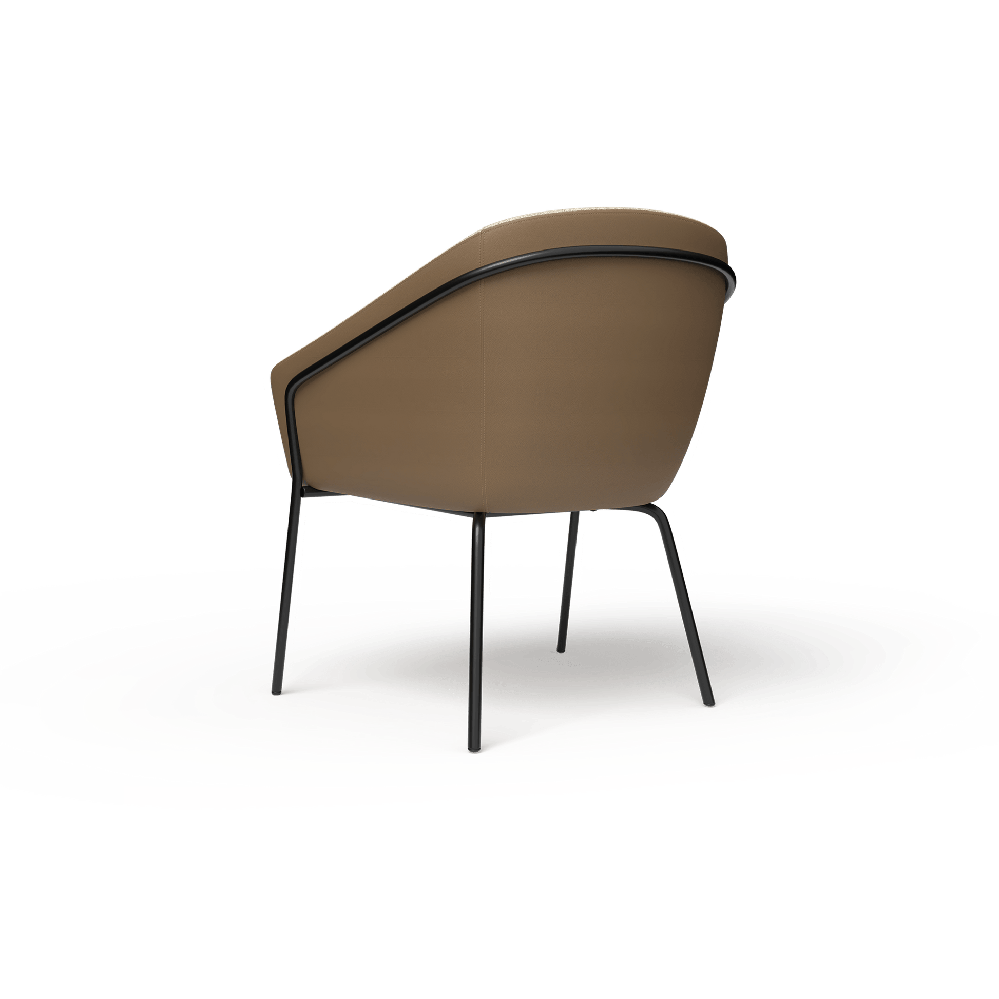 Mesa Black Metal Leg Tub Chair Grey (Charcoal PU/Sunday Greymist) - Office Furniture Company