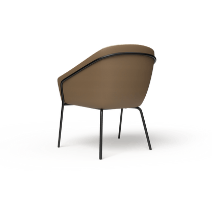 Mesa Black Metal Leg Tub Chair Grey (Charcoal PU/Sunday Greymist) - Office Furniture Company