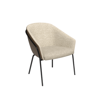 Mesa Black Metal Leg Tub Chair Brown Sunday (027) / Tan PU