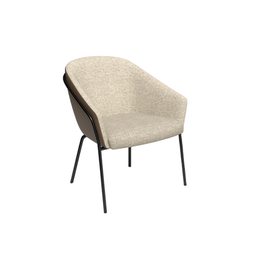 Mesa Black Metal Leg Tub Chair Brown Sunday (027) / Tan PU