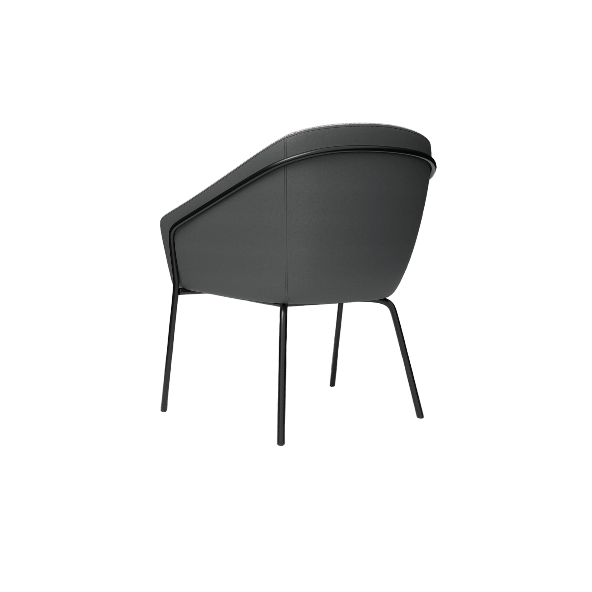 Mesa Black Metal Leg Tub Chair Brown Sunday (027) / Tan PU