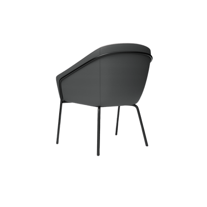 Mesa Black Metal Leg Tub Chair Brown Sunday (027) / Tan PU