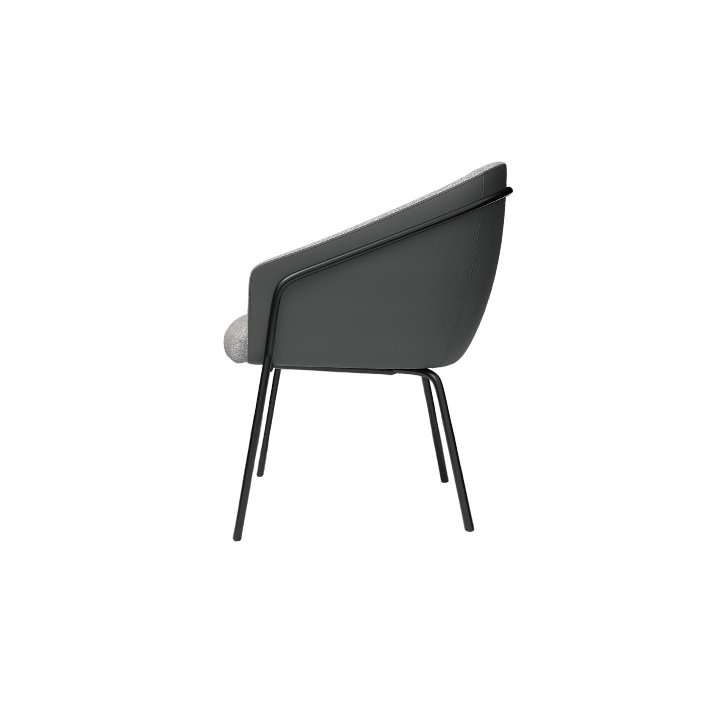 Mesa Black Metal Leg Tub Chair Brown Sunday (027) / Tan PU