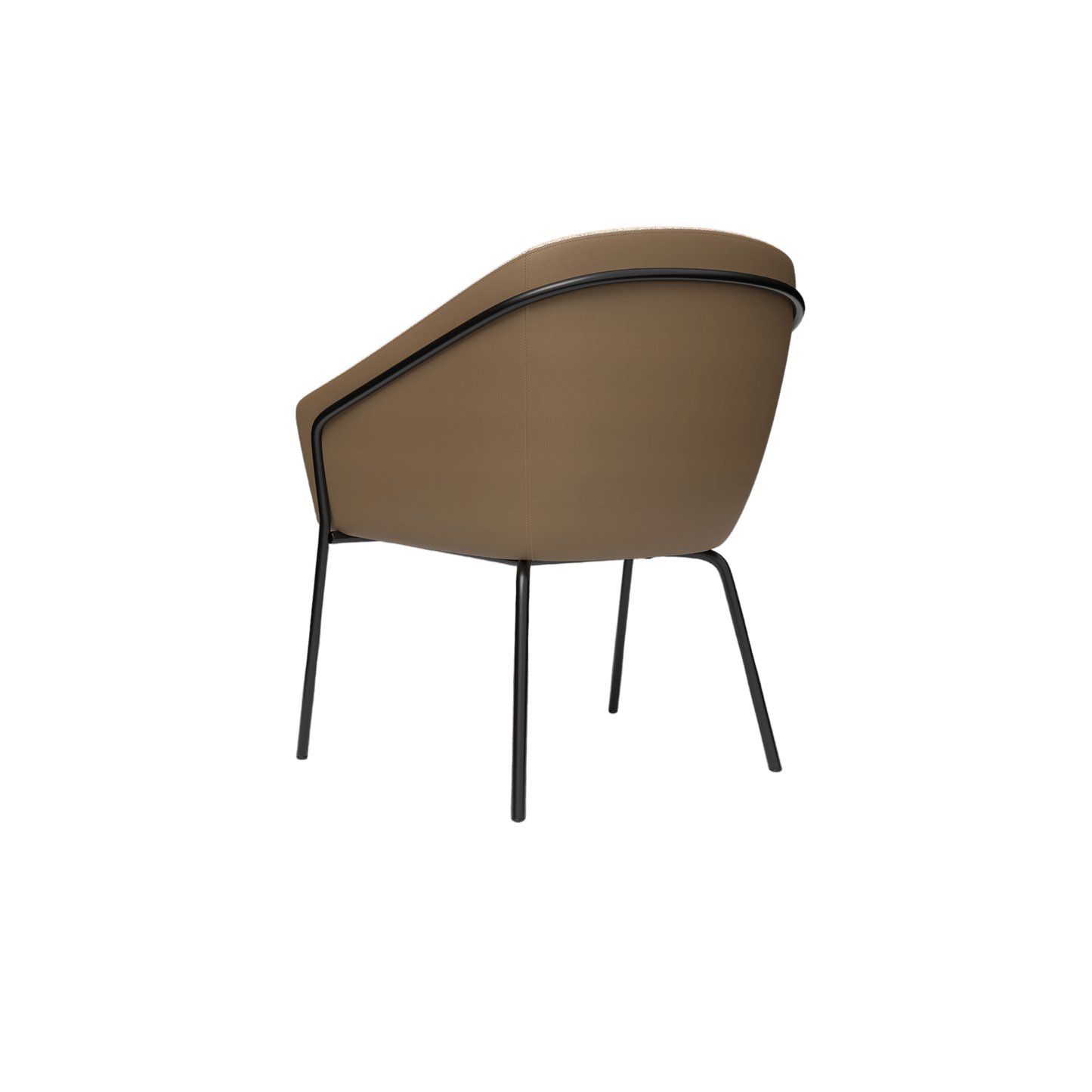Mesa Black Metal Leg Tub Chair Brown Sunday (027) / Tan PU