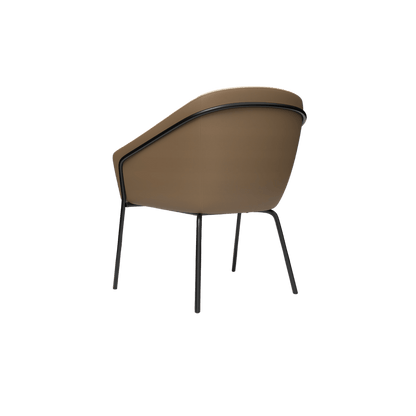 Mesa Black Metal Leg Tub Chair Brown Sunday (027) / Tan PU