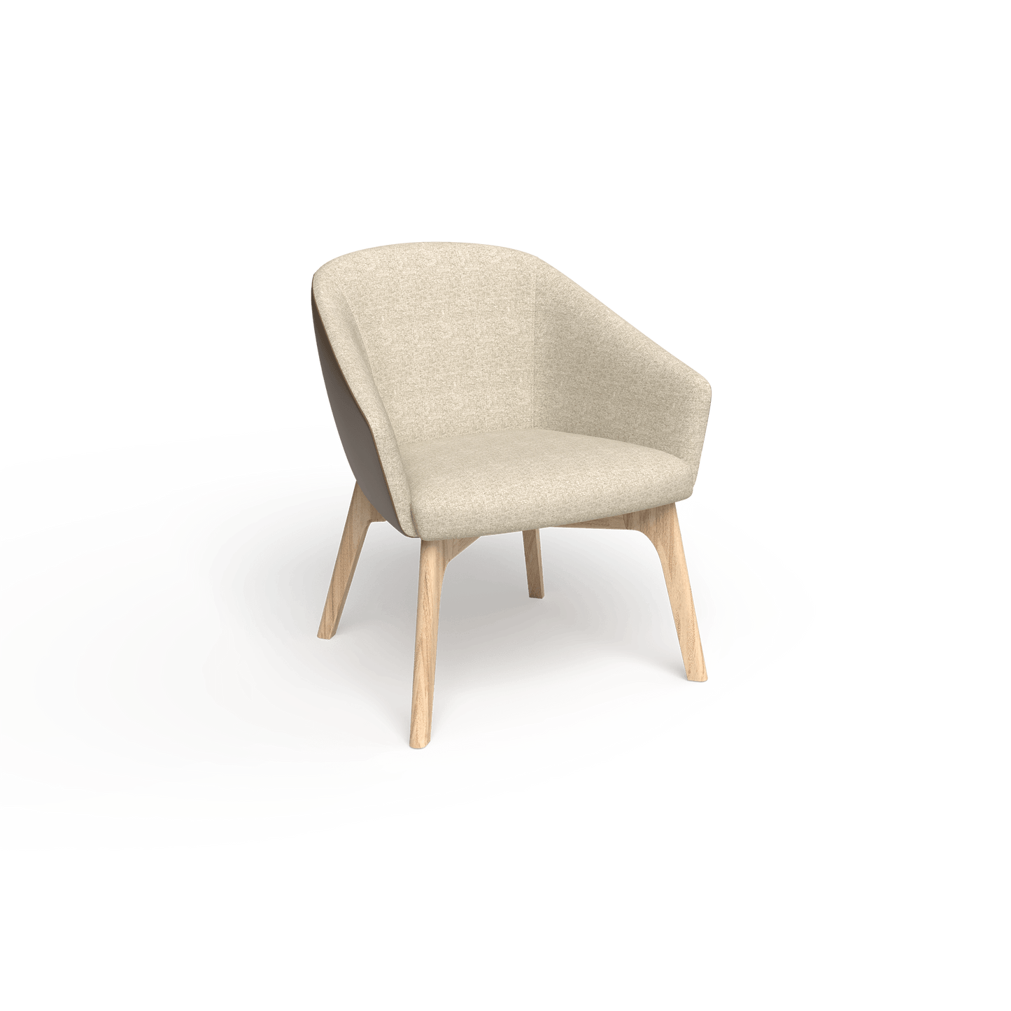 Mesa Wooden Leg Tub Chair Brown (Tan PU/Sunday Walnut) - Office Furniture Company