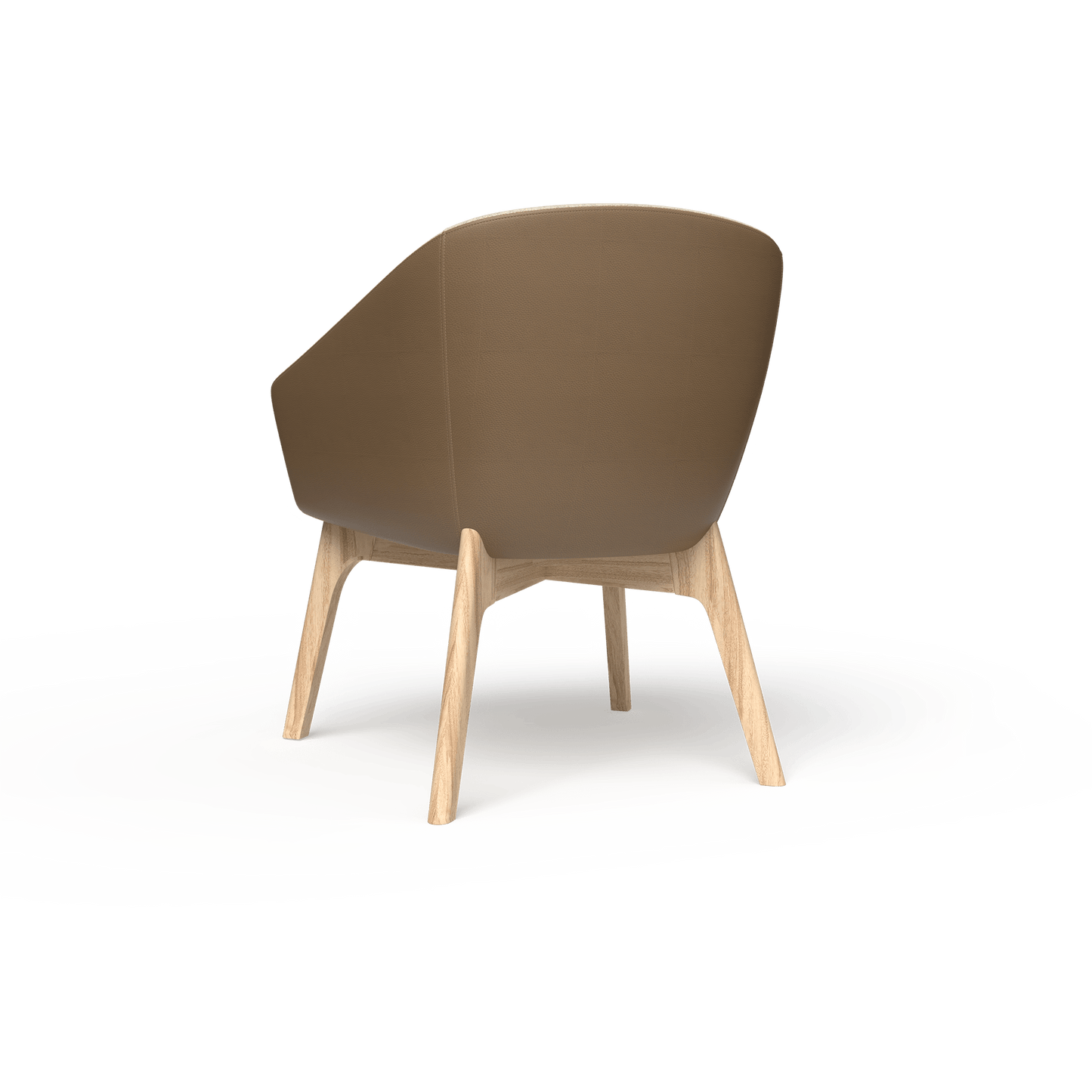 Mesa Wooden Leg Tub Chair Brown (Tan PU/Sunday Walnut) - Office Furniture Company
