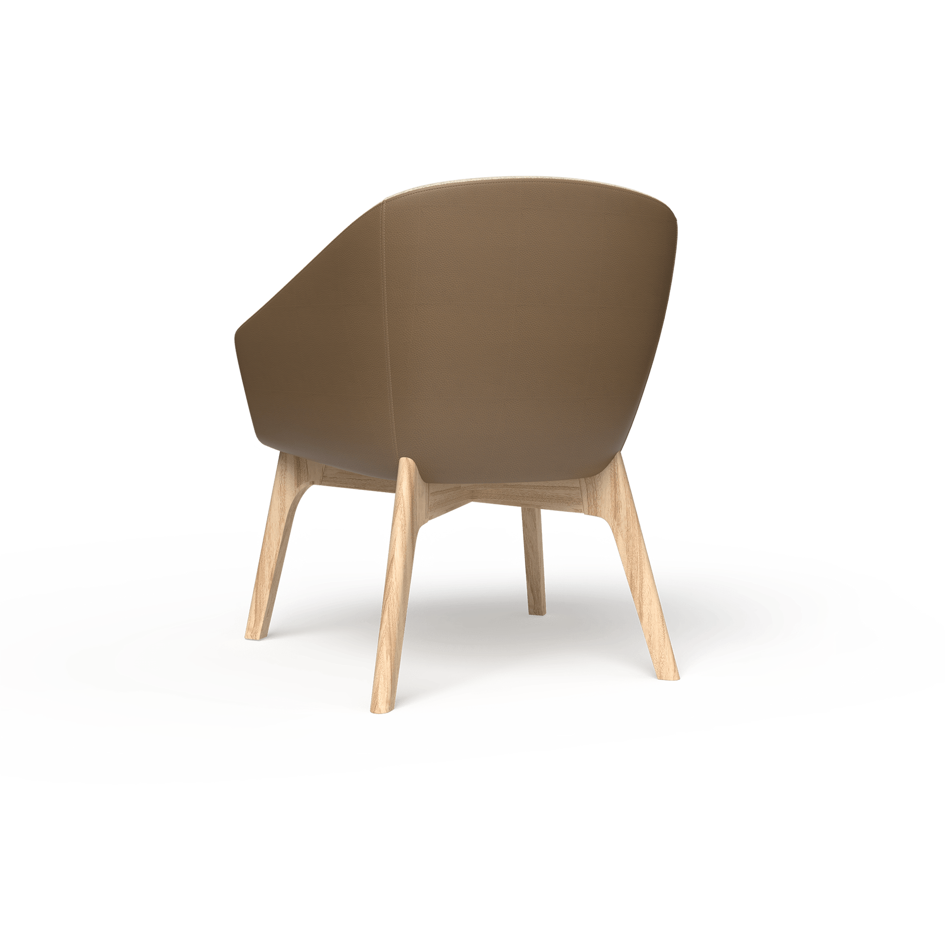 Mesa Wooden Leg Tub Chair Brown (Tan PU/Sunday Walnut) - Office Furniture Company