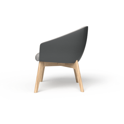 Mesa Wooden Leg Tub Chair Brown (Tan PU/Sunday Walnut) - Office Furniture Company