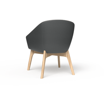 Mesa Wooden Leg Tub Chair Brown (Tan PU/Sunday Walnut) - Office Furniture Company
