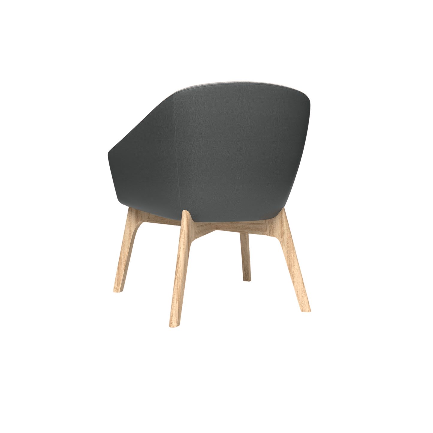 Mesa Wooden Leg Tub Chair Brown Sunday (027) / Tan PU