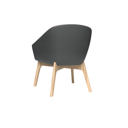 Mesa Wooden Leg Tub Chair Brown Sunday (027) / Tan PU