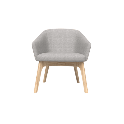 Mesa Wooden Leg Tub Chair Brown Sunday (027) / Tan PU