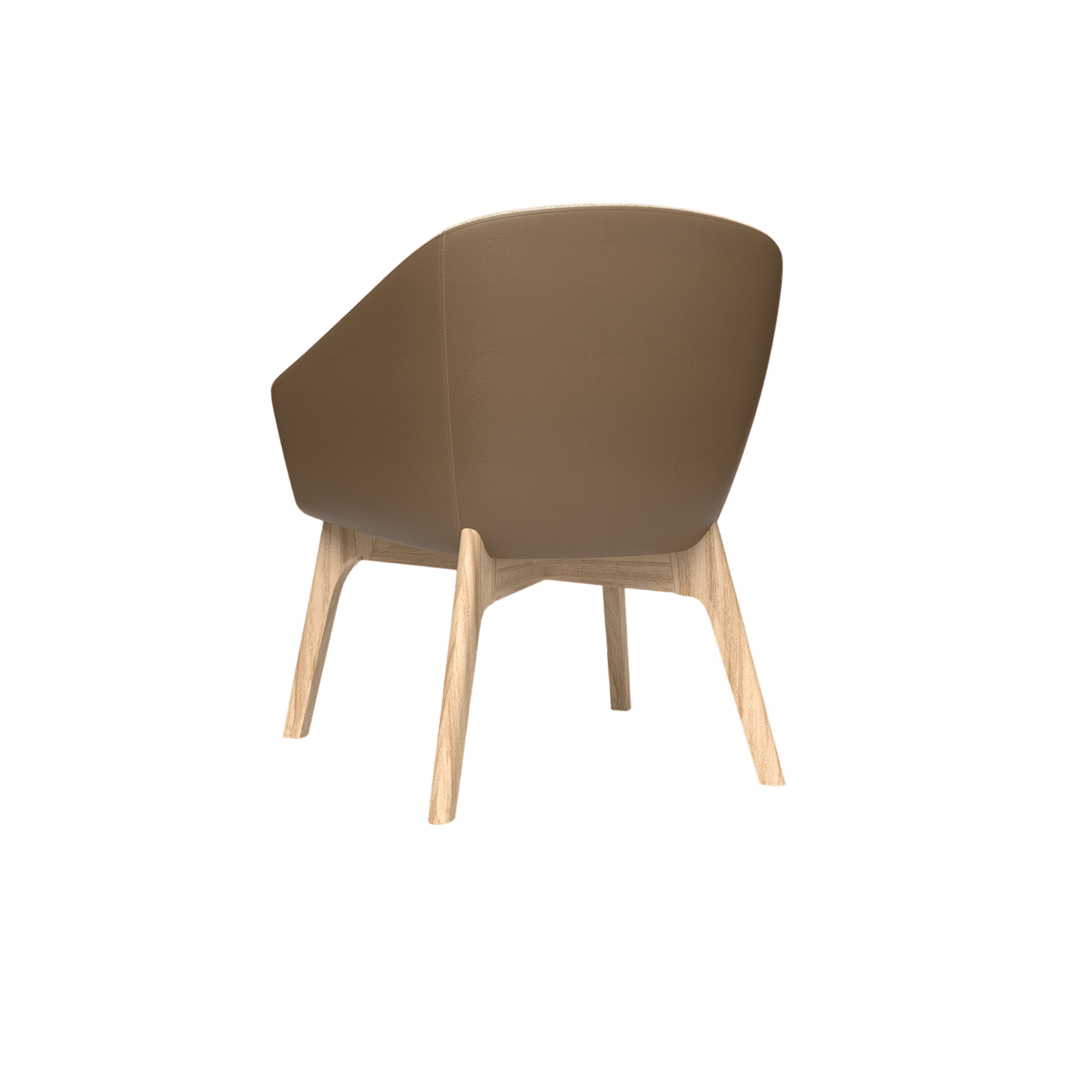 Mesa Wooden Leg Tub Chair Brown Sunday (027) / Tan PU