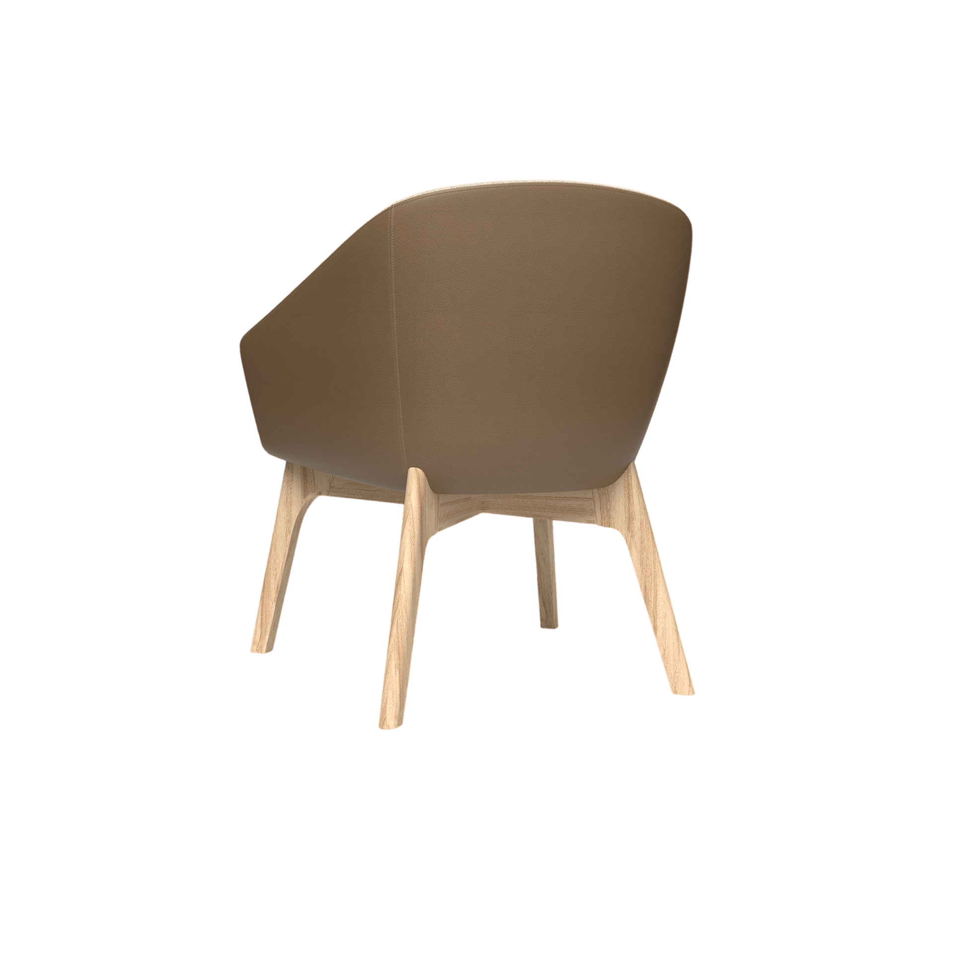 Mesa Wooden Leg Tub Chair Brown Sunday (027) / Tan PU