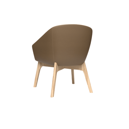 Mesa Wooden Leg Tub Chair Brown Sunday (027) / Tan PU