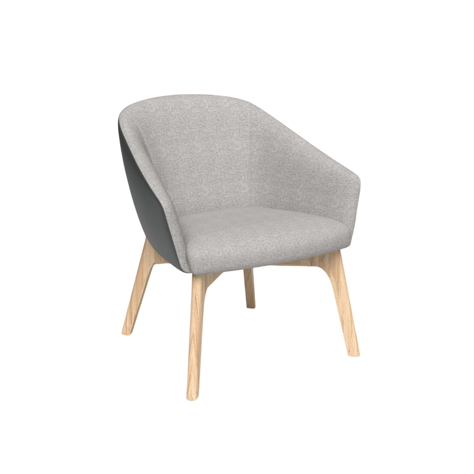Mesa Wooden Leg Tub Chair Brown Sunday (027) / Tan PU