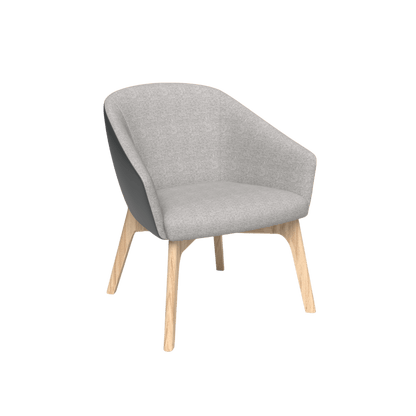 Mesa Wooden Leg Tub Chair Brown Sunday (027) / Tan PU