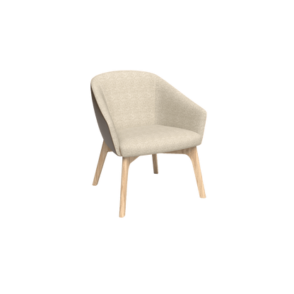 Mesa Wooden Leg Tub Chair Brown Sunday (027) / Tan PU