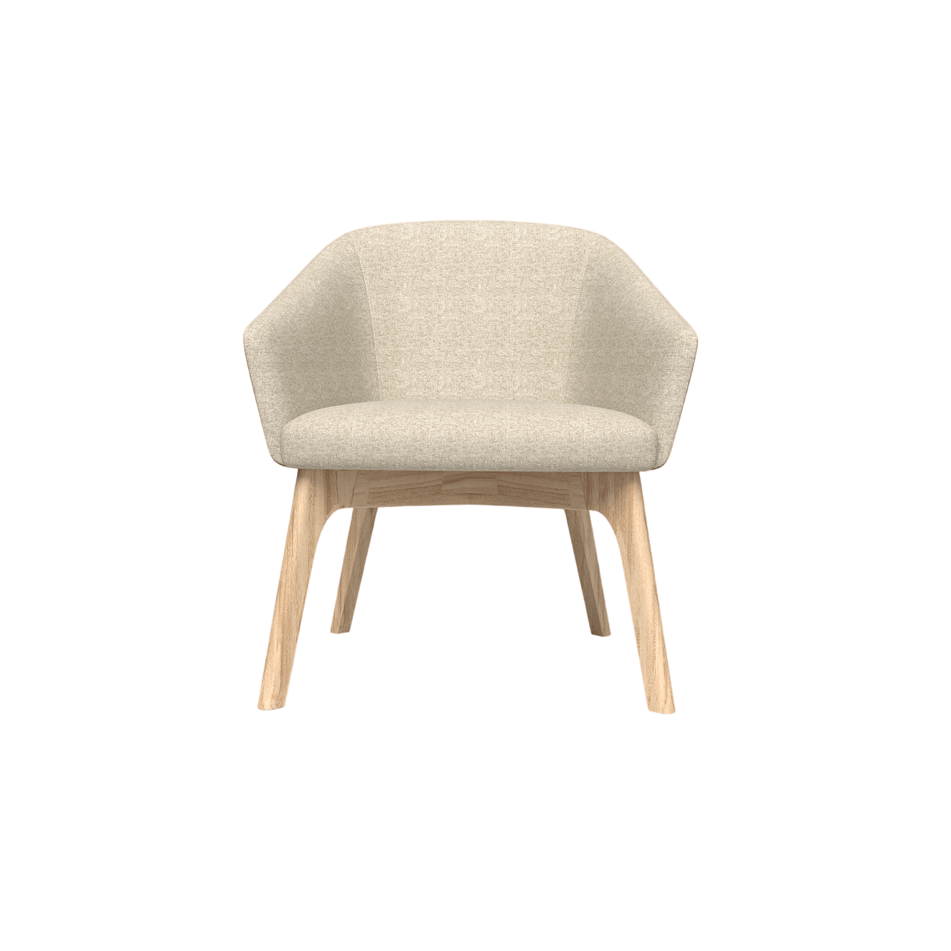 Mesa Wooden Leg Tub Chair Brown Sunday (027) / Tan PU