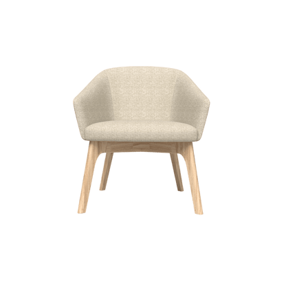 Mesa Wooden Leg Tub Chair Brown Sunday (027) / Tan PU