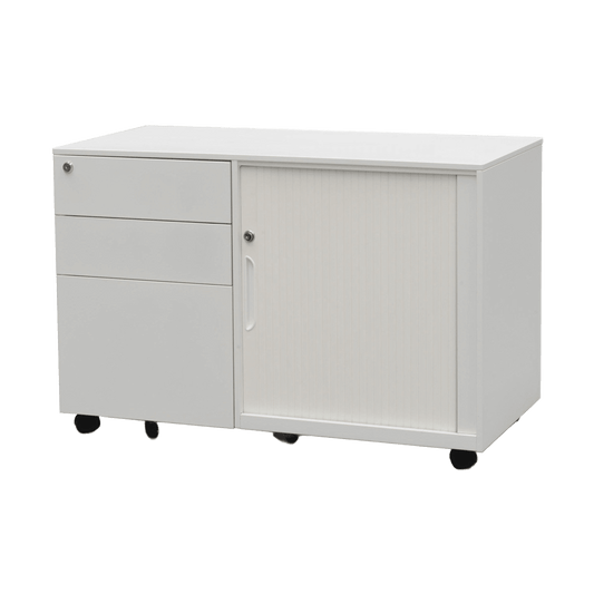 Metal Mobile Caddy Tambour on Right Hand Side - Office Furniture Company