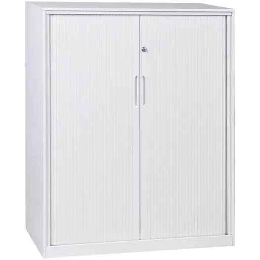 Metal Tambour Storage Cupboard Delivered Flat Packed - Office Furniture Company