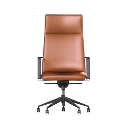 Mirage High Back Executive Chair in Leather Brown Tan Leather