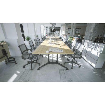 Modulus Boardroom Table with All Black Twin Post Legs