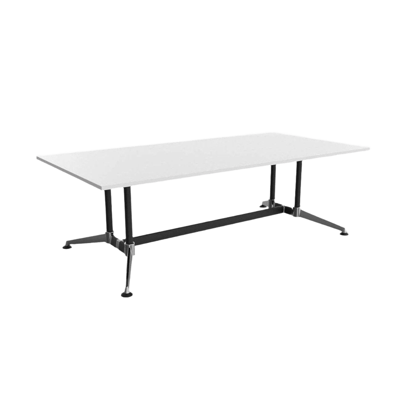 Modulus Boardroom Table with Twin Post Legs 2400x1200 / White