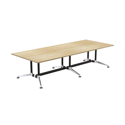 Modulus Boardroom Table with Twin Post Legs 3600x1200 / New Oak