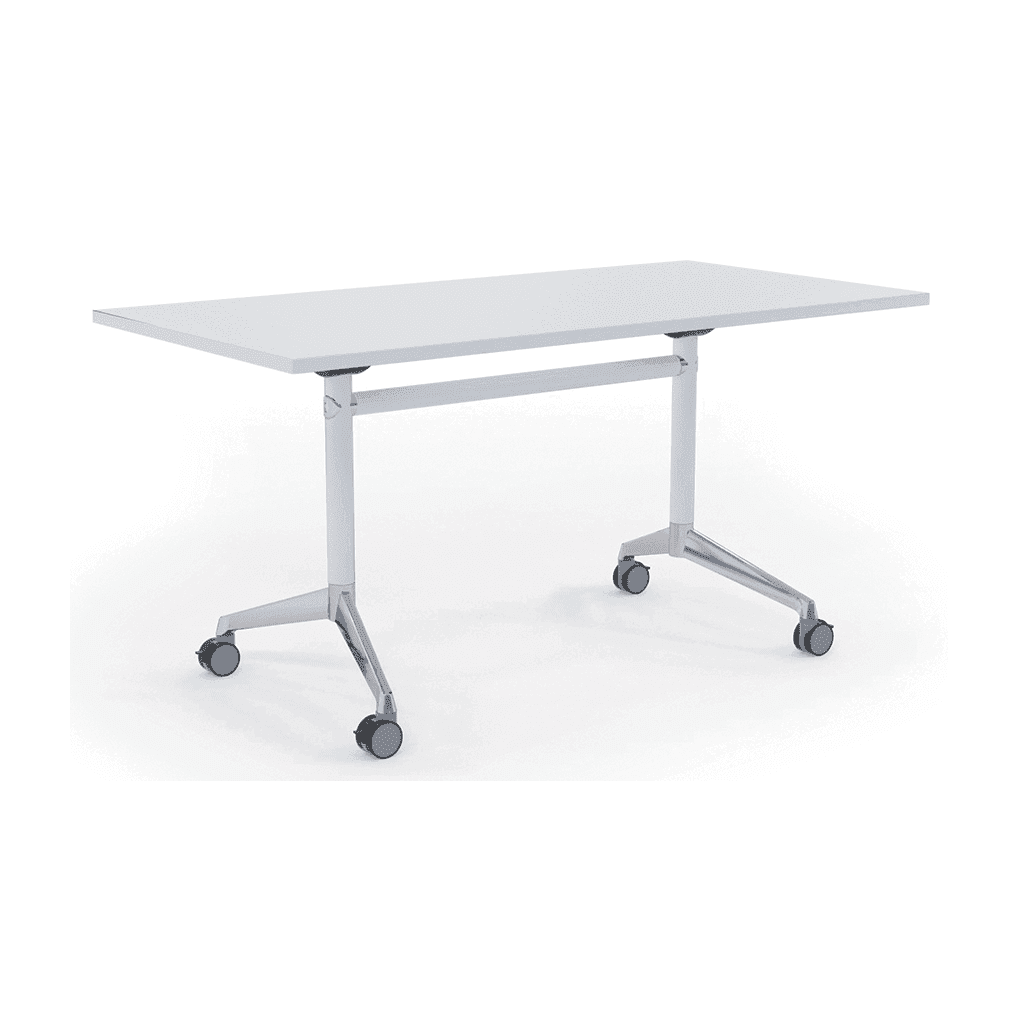 Modulus Flip Folding Mobile Office Table 1200x600 / White Powdercoat / White