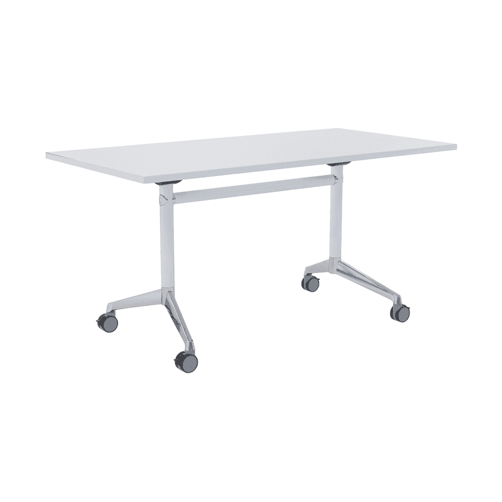 Modulus Flip Folding Mobile Office Table 1200x600 White Powdercoat White