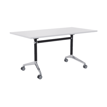 Modulus Flip Folding Mobile Office Table 1200x600 Black Powdercoat White
