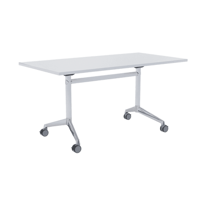 Modulus Flip Folding Mobile Office Table 1500x600 White Powdercoat White